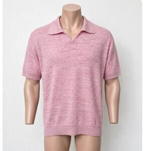 Brunello Cucinelli Polo Pink Men US XL Linen Knit